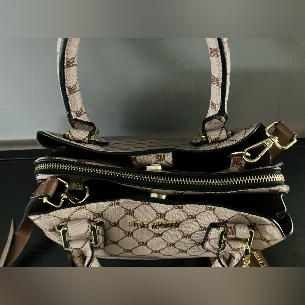 Steve Madden Cream and Brown Satchel - Picture 8 of 16